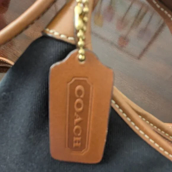 Coach vintage Cavas Leather  Shoulder Bag Crossbody Black Brown - Picture 9 of 16